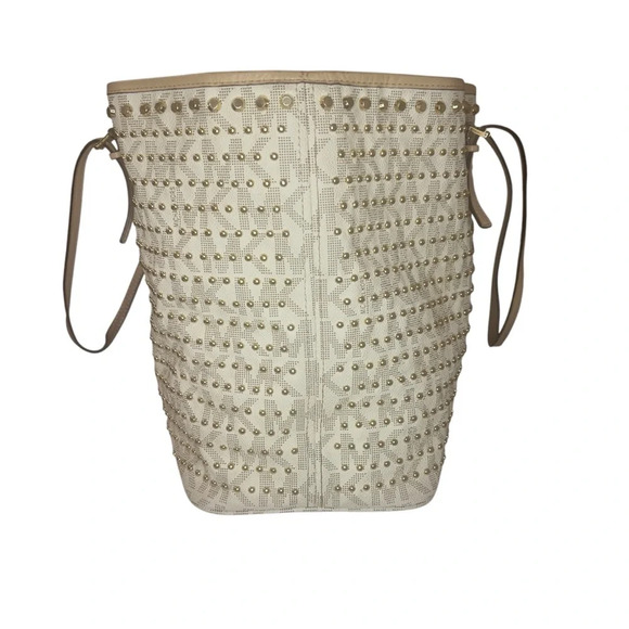 Michael Kors Jet Set Vanilla Studded Tote Bag - Picture 4 of 9